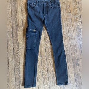 Hot Topic Men’s Black Goth Denim Stinger Stretch Jeans Zipper Pocket Size 32